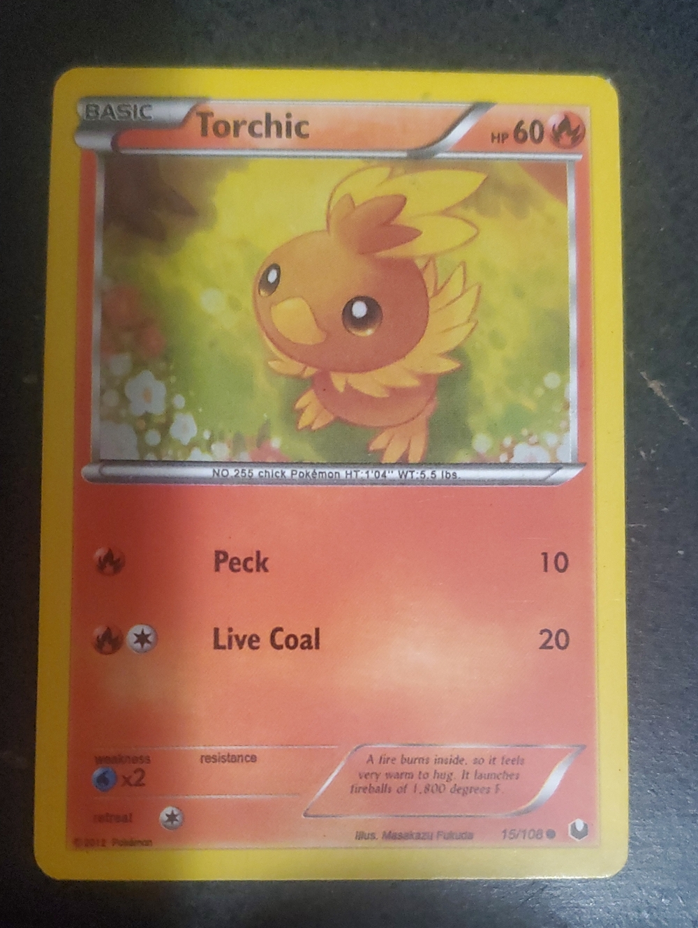 Pokemon Torchic Card - Yellow, Orange, Red